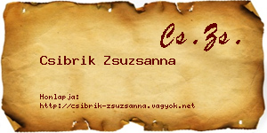 Csibrik Zsuzsanna névjegykártya
